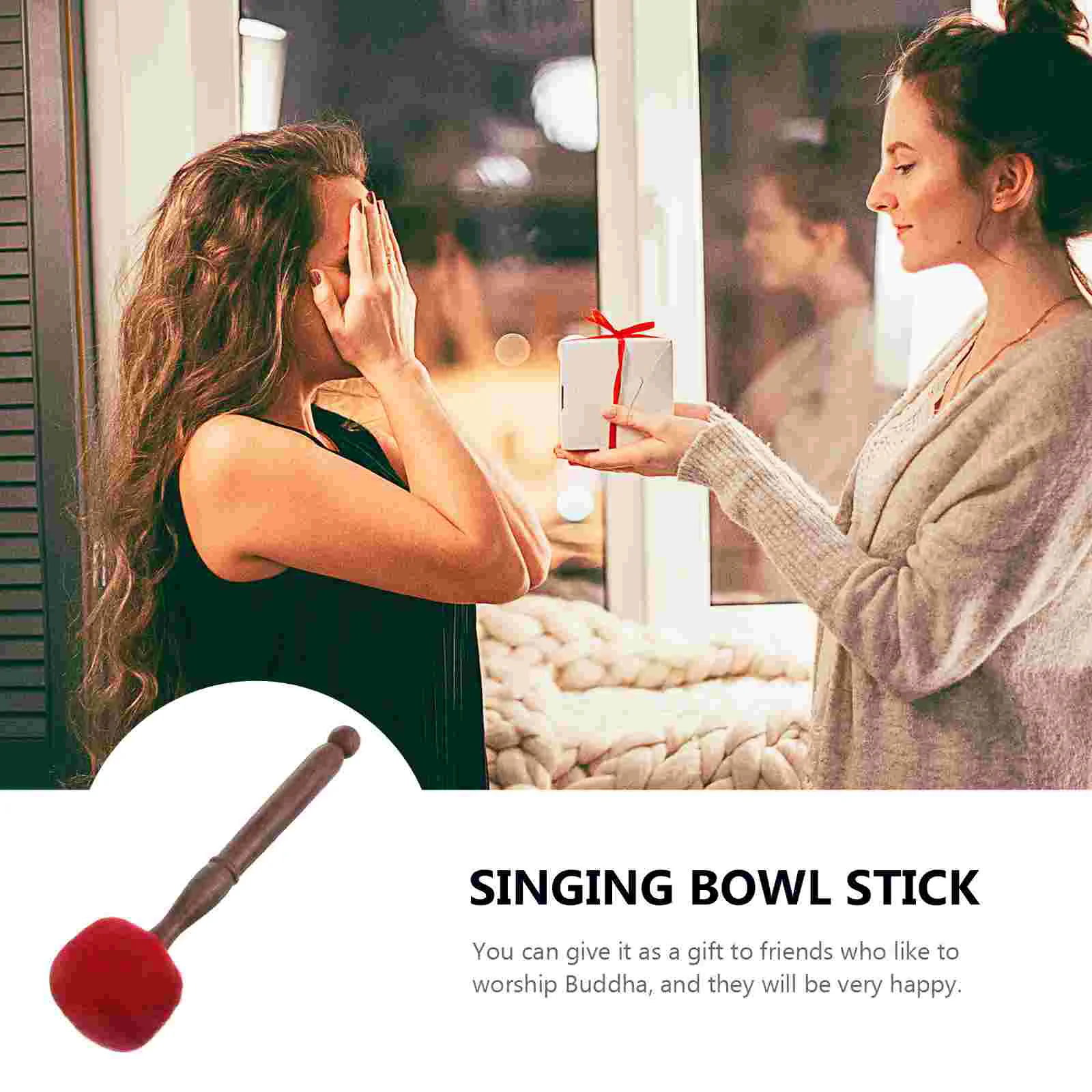 Singing Bowl Striker Stick Stickers Wooden Hand-made Yoga Chanting Bowls Accessories Sound