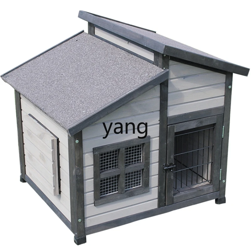 LMM Solid Wood Outdoor Courtyard Sun-Proof Rain-Proof Dog House