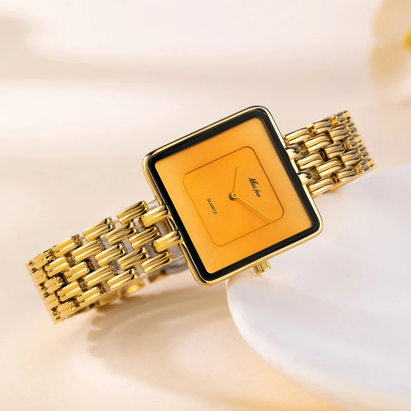 Missfox watch nah osten meist verkaufte produkt mode einfache gold schwarz quadrat quarz dame paar uhr