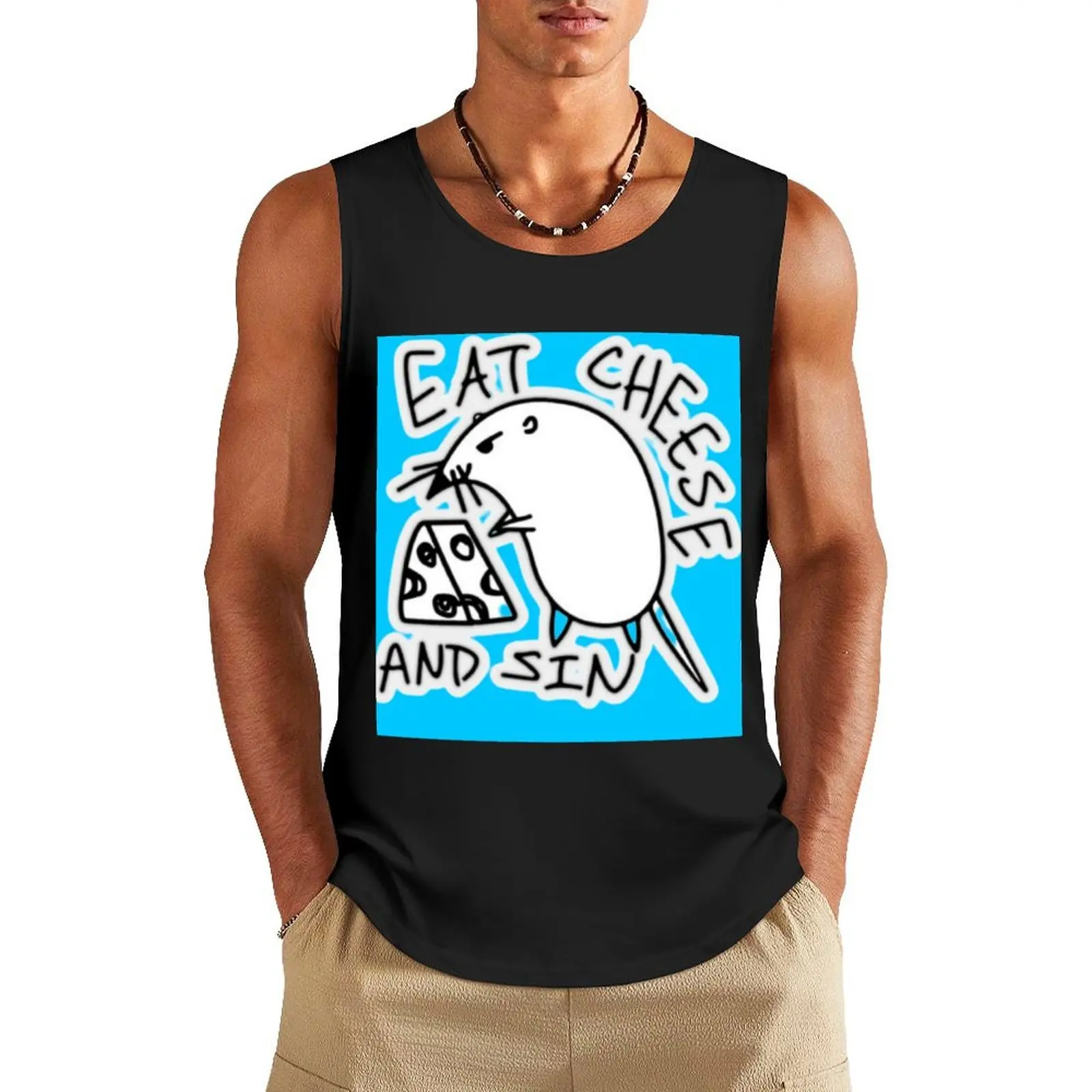 

eat cheese and sin Tank Top T-shirt sports Body man