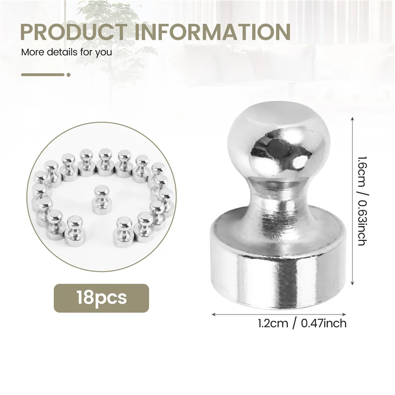 DN-18 шт. металлические магнитные кнопки, магнитные кнопки для большого пальца, практичные магниты на холодильник, идеально подходят для доски, магнитной доски