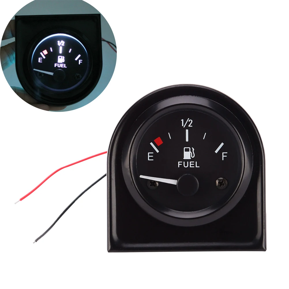 

Universal 12V Fuel Level Gauge LED E-1/2-F Pointer 52mm Backlight Oil Level Gauge Fuel Level Meter for Marine Boat Yacht