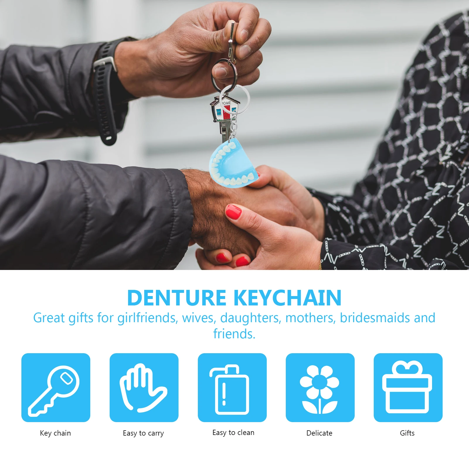 

Key Decor Keychain Couple Teeth Keychains Charm Tooth Halloween Party Favors Stuff