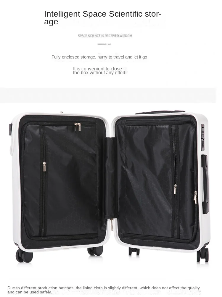 Multifunctional Rolling Luggage Front Opening USB Port Suitcase Trolley Case 20 Inch New Lightweight Boarding Cabin Travel Bag