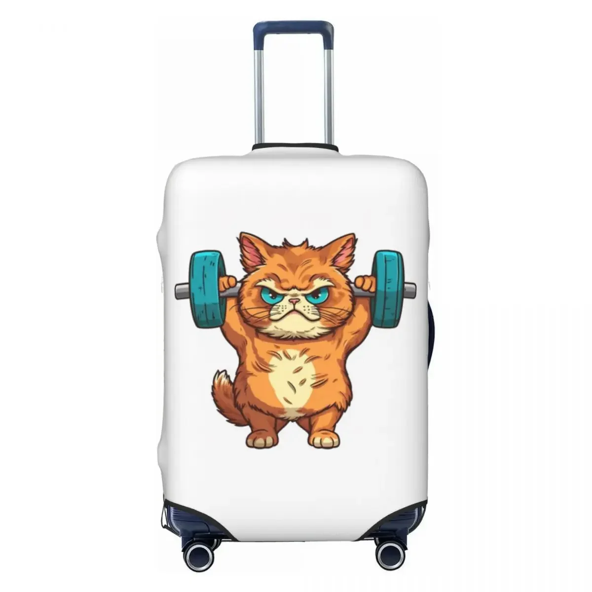 Capa elástica mala impermeável, Big Cat Miaw com Barbell Print, Bagagem Protetora de Poeira Cobre, 18 a 32"