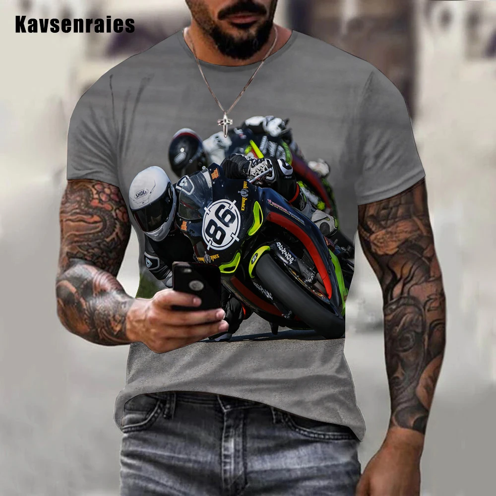 Cool Style Motorcycle Printed 3D T-shirt Women Men Short Sleeve O-Neck T Shirts Casual Oversized Tees Tops