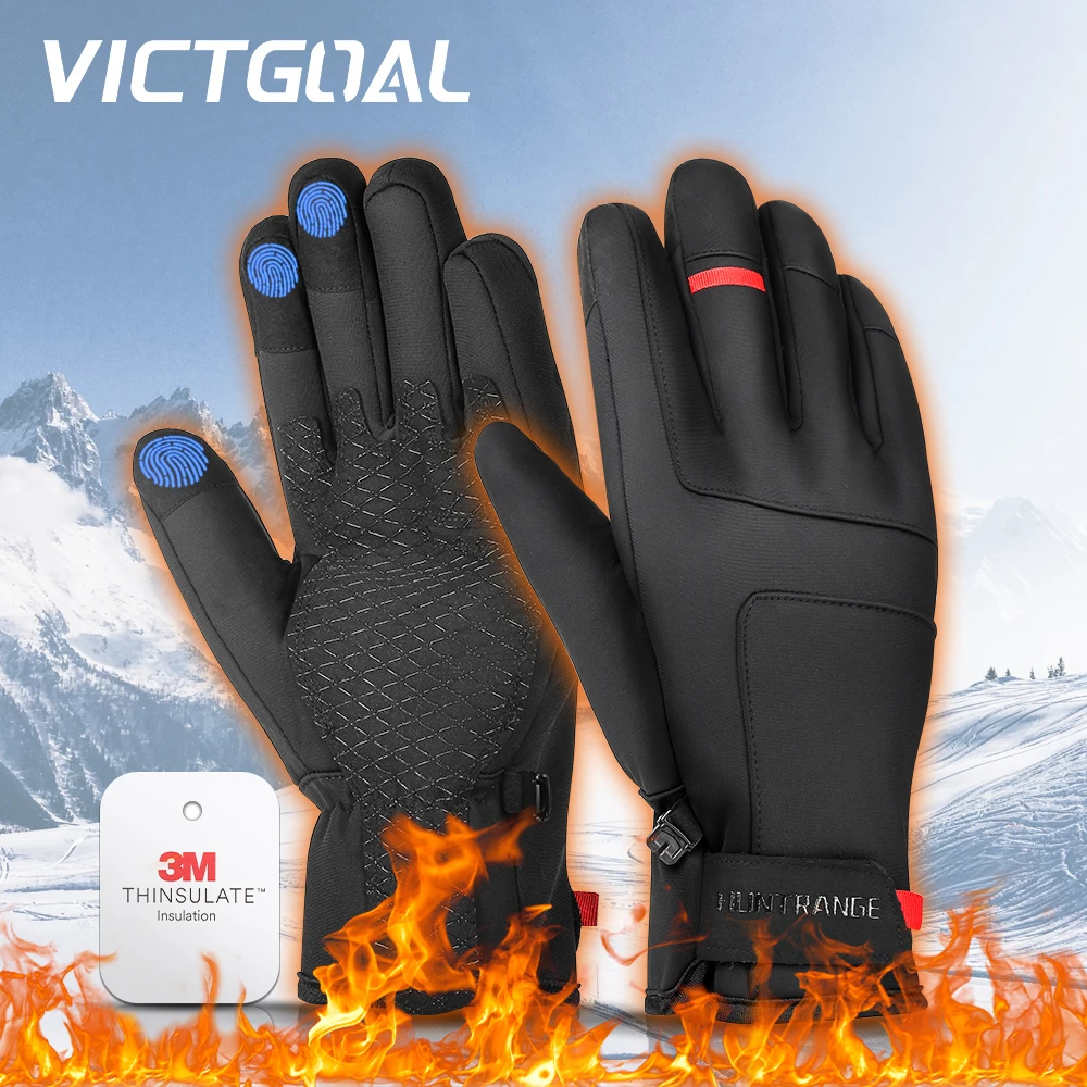 

VICTGOAL Winter Warm Gloves Men Touchscreen Waterproof Windproof Non-Slip Ski Gloves for Cycling Motorcycle Running Sports Glove