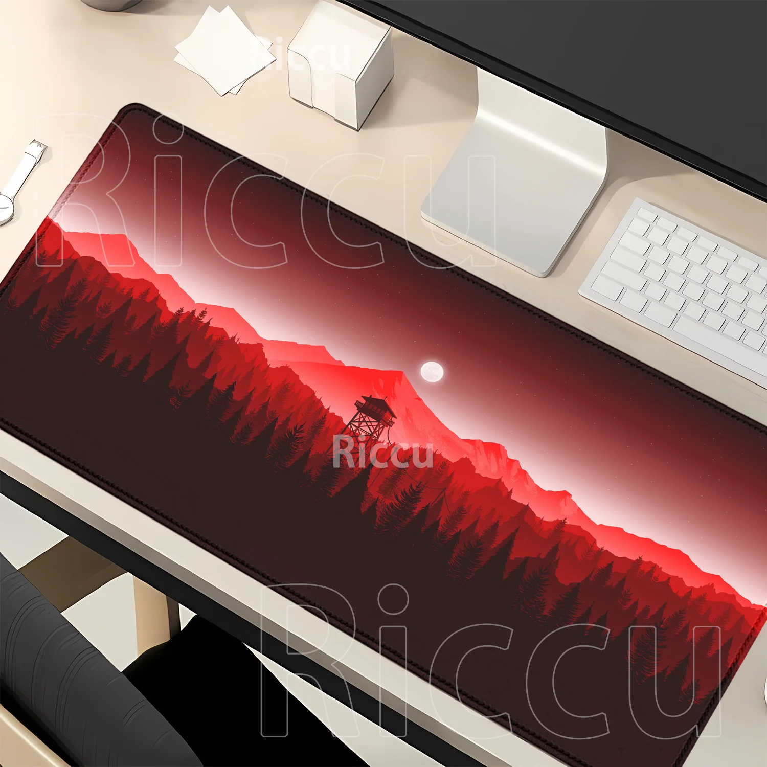 

HD Printing Firewatch forest sunrise Mousepad Office Landscape Scenery Gaming Mouse Pad Keyboard overlock XXL 400x900mm Desk Mat