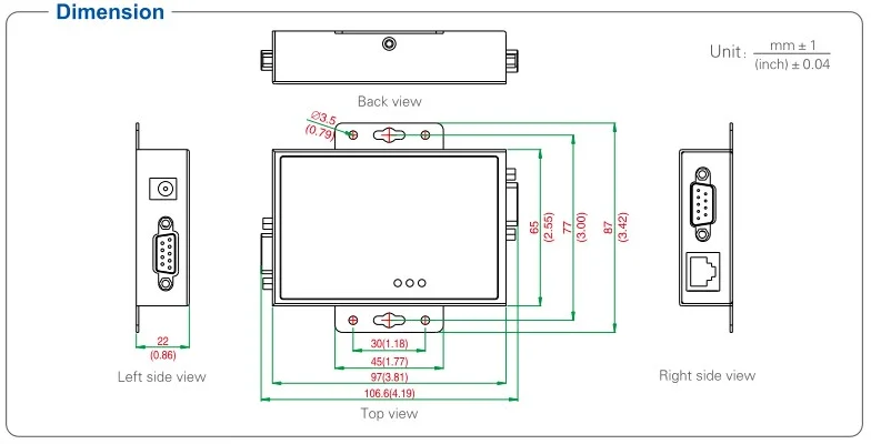 UOTEK UT-218 RS232 to RS485 RS422 Isolated Serial Interface Converter Adapter with Isolation