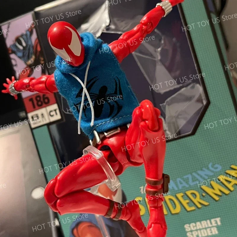 In Stock Ct Toys Scarlet Spider Spiderman Mafex 186 The Amazing Spider-Man Comic Version Anime Action Figure Custom Gifts Toy