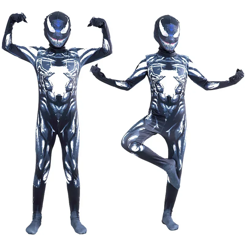 Kids Spider Man Venom Costume Suit Jumpsuit Symbiote Spiderman Costume Superhero Cosplay Halloween Costume For Child Boys