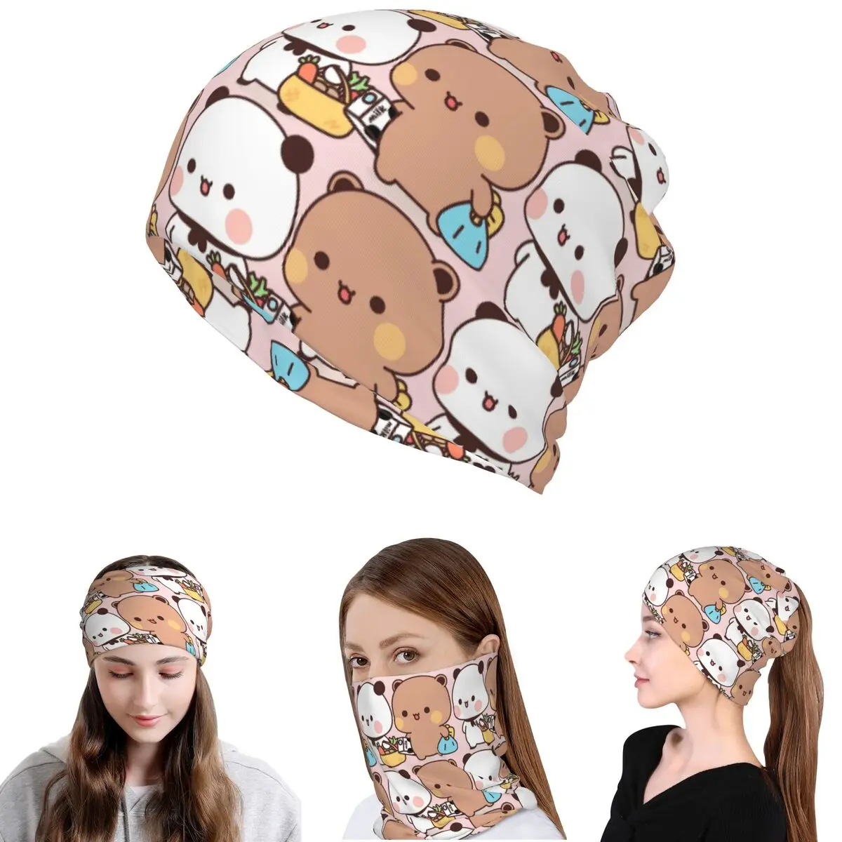 

Милые Бубу и Дуду идут в магазин вместе: многофункциональная бандана-шарф для лица и шеи, велосипедный шарф, шапка-бини, унисекс, для взрослых