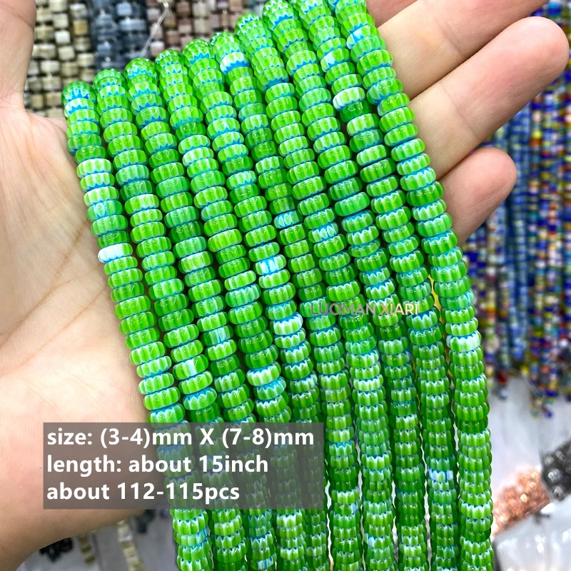 Großhandel 3x8mm Rondelle Handgefertigte Farbige Lampwork Lose Abstandsperlen für Schmuckherstellung DIY Armband Charms Zubehör 15'' – Detail 11