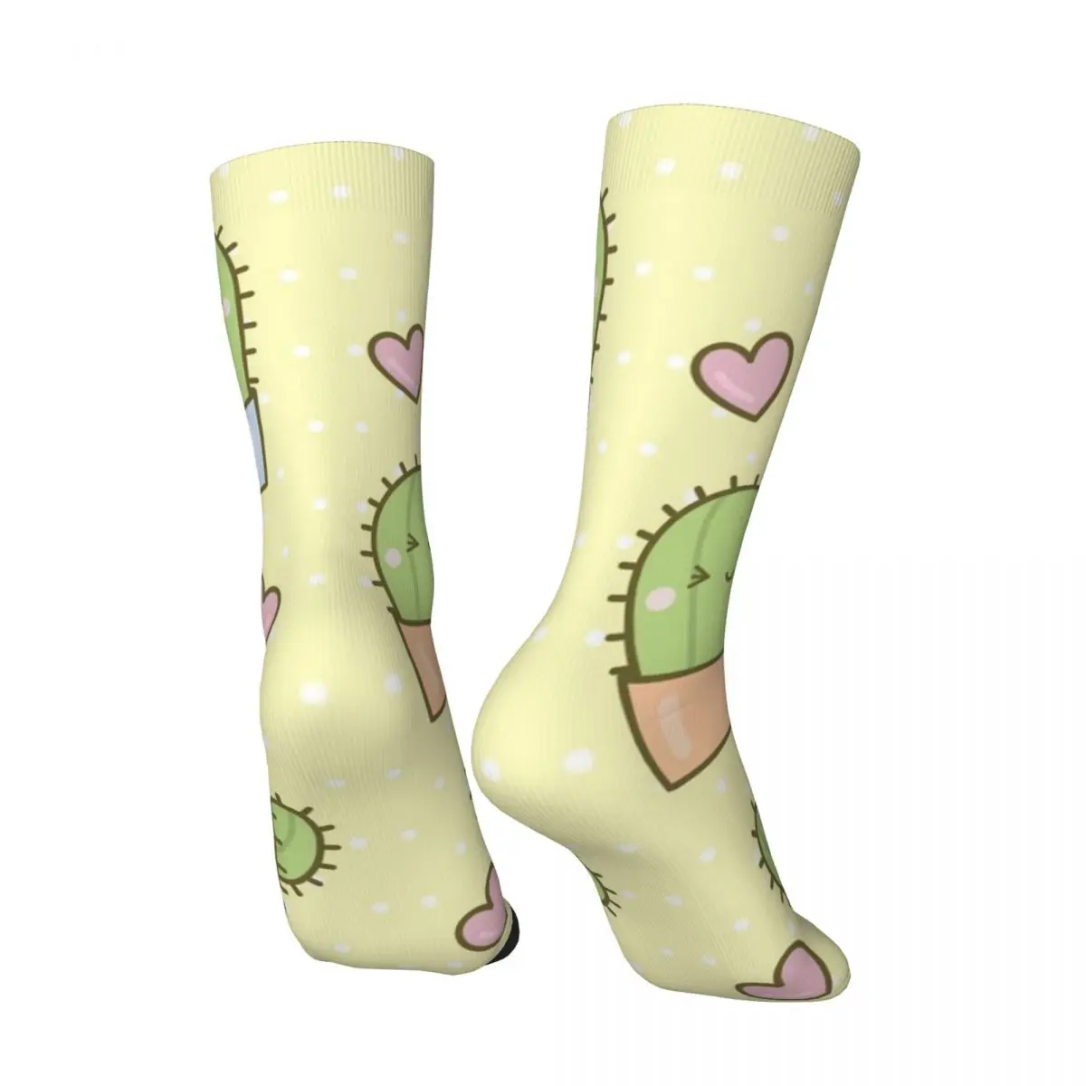 Funny Happy Men's Compression Socks Cute Kawaii Cactus Vintage Harajuku Cactus Hip Hop Novelty Pattern Crew Crazy Sock