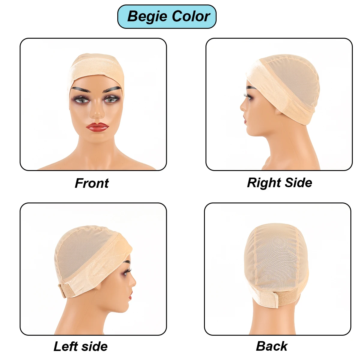 วิกผมสีดํา Grip Cap สําหรับวิกผม 1 ชิ้นปรับกํามะหยี่วิกผม Grip Band กับหมวกสําหรับผู้หญิงสบายระบายอากาศหมวกวิกผม