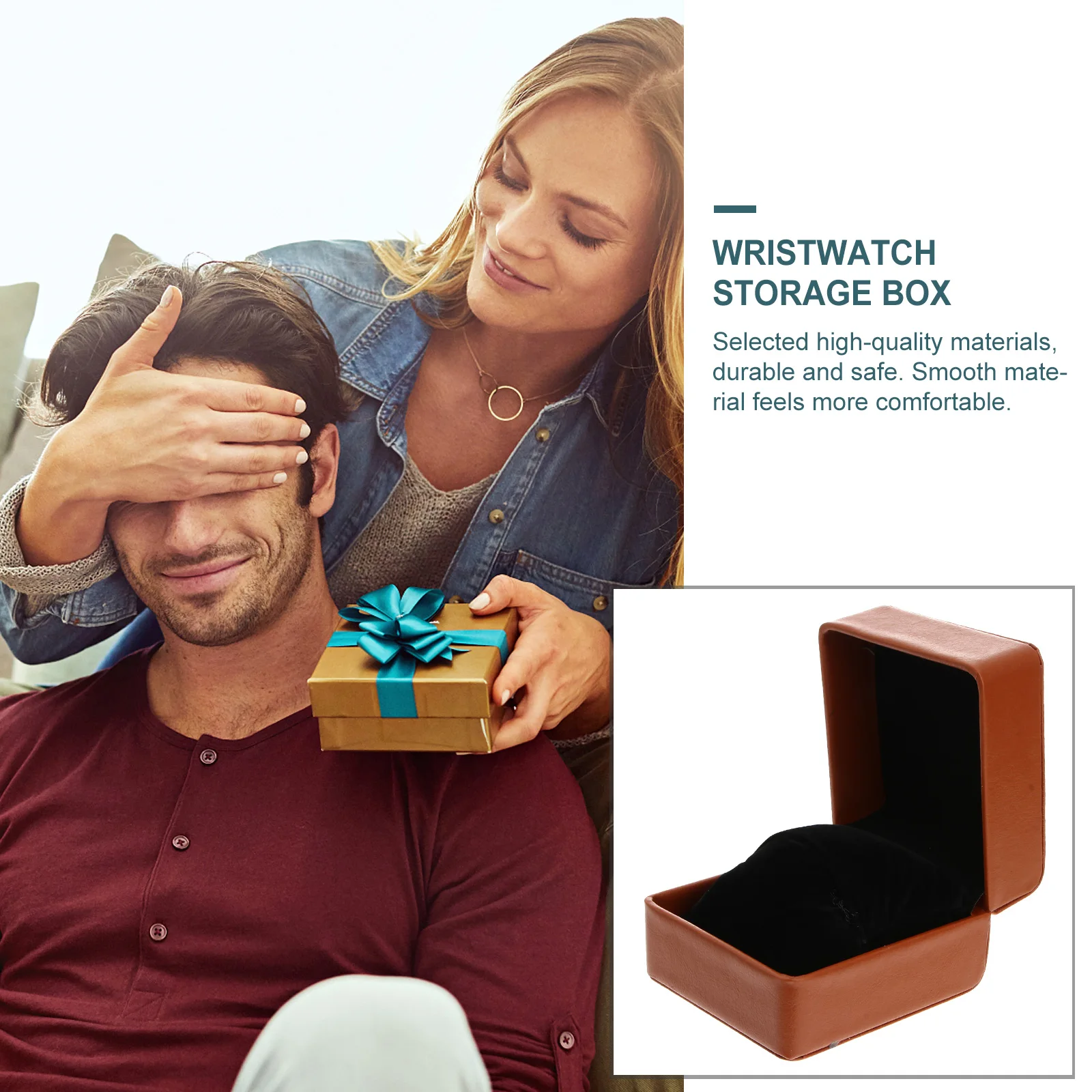 

Clamshell Design Watch Box Premium Pu Storage Case Detachable Pillows Durable Organizer For Wristwatches Jewelry Gift