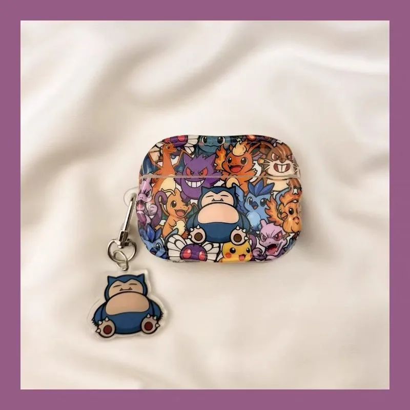 حافظة كرتونية لطيفة من بيكاتشو لأجهزة AirPods 4 حافظة لأجهزة Airpods 1 2 3 Pro Pro2 غطاء حماية مع غطاء سماعة رأس بخاصية البلوتوث