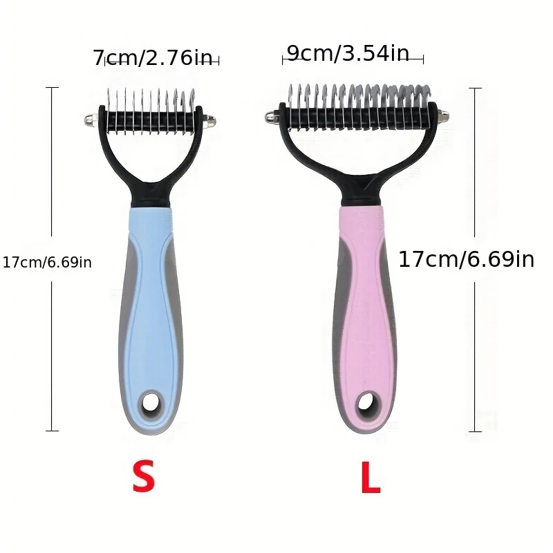 Pet fur knotting knife dog grooming shedding tool pet cat hair removal comb brush double-sided pet supplies dog comb