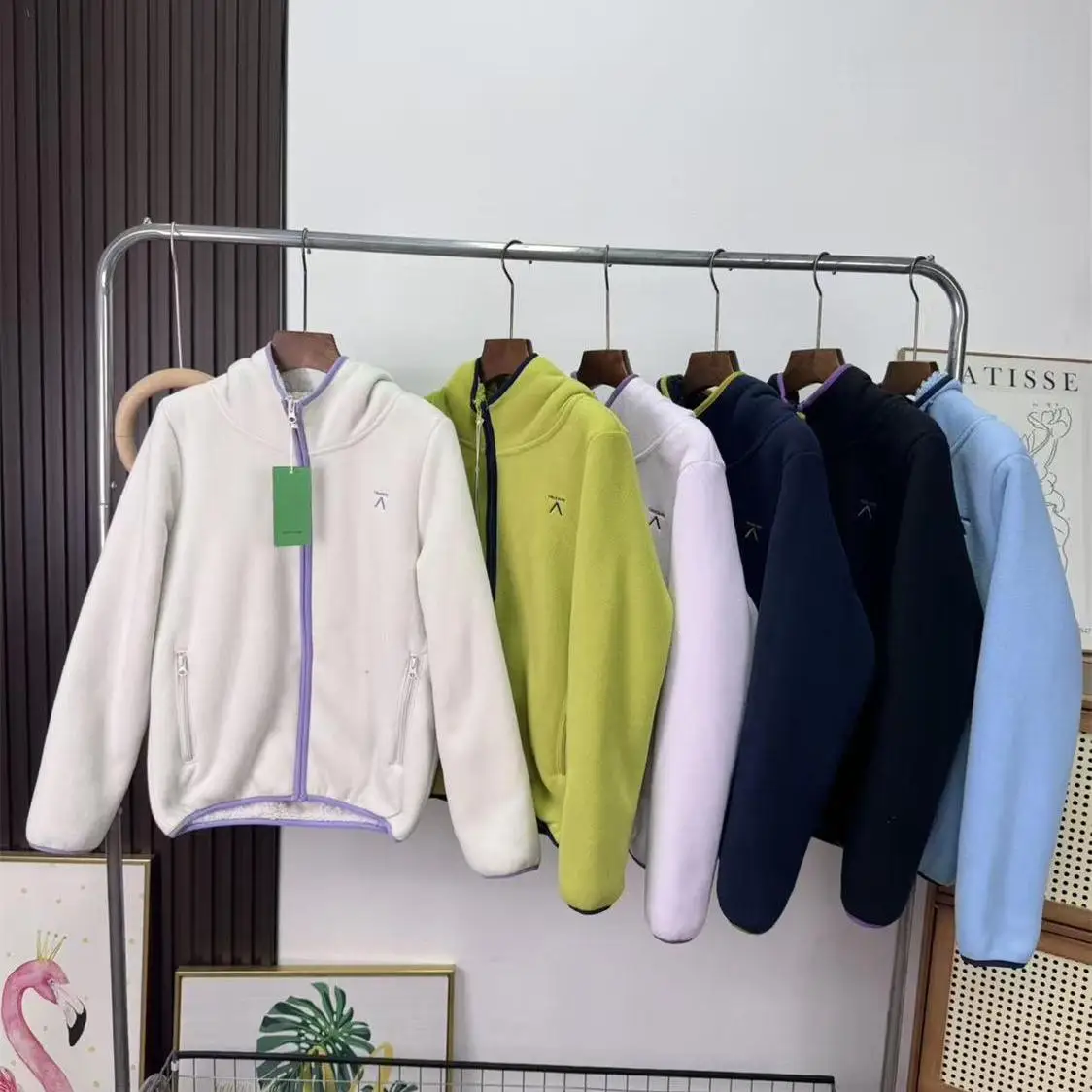 

Autumn Winter Lamb Velvet Stand Collar Cardigan Jaet Zipper Fce Lined Sweatirt Outerwear for Couples Casual Sle