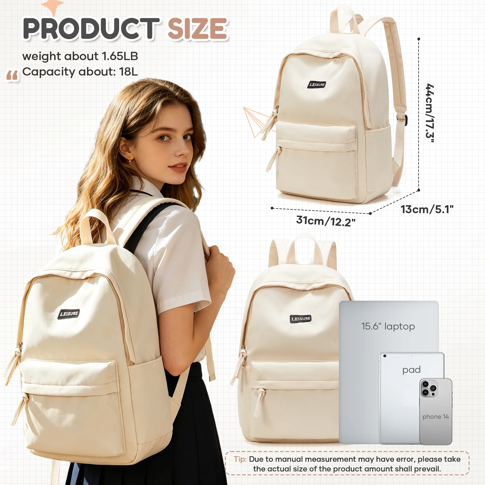 Unisex Casual Backpack, Boys Girls Backpack Lightweight Travel Daypack, School Backpack for Teenage, Suitable for Everyday Use - view 3