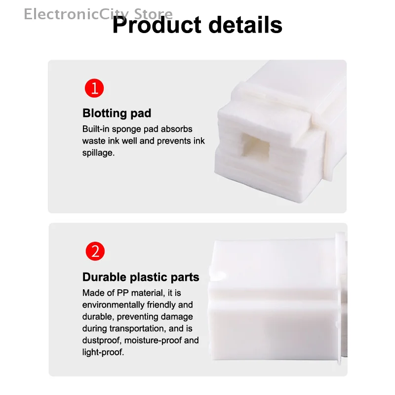 Esponja de resíduos de tinta de longa duração para impressoras Epson L3110 L3250 L1250, caixa de manutenção confiável