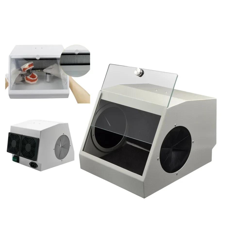 Lab Sandblaster Dust Collector Lapping Protector Double Filter Dust-proof Case Grinding Polishing Box fast shipping