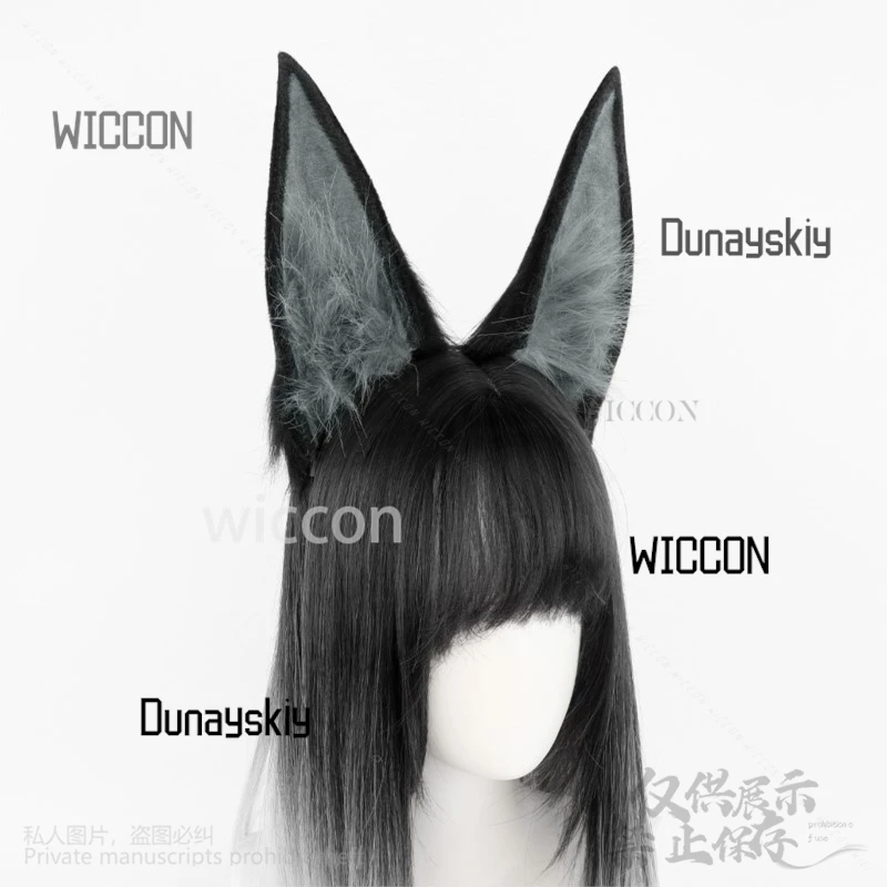 Permainan Anime Zenless Zone Zero Cosplay Hoshimi Miyabi Hiasan Kepala Telinga Rubah Serigala Kucing Berbulu Ikat Kepala Telinga Mewah Aksesori Rambut Lolita
