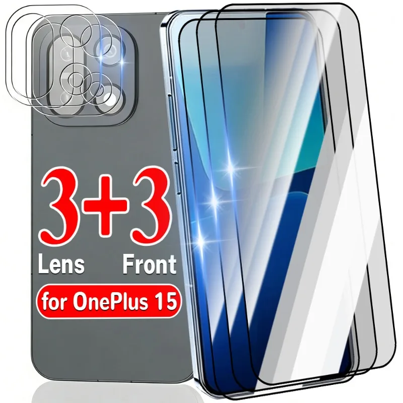 

Объектив + передняя часть для Oneplus 15, защитная пленка для экрана с пленкой для объектива камеры, закаленное стекло твердостью 9H, прозрачные HD-пленки для One Plus 15