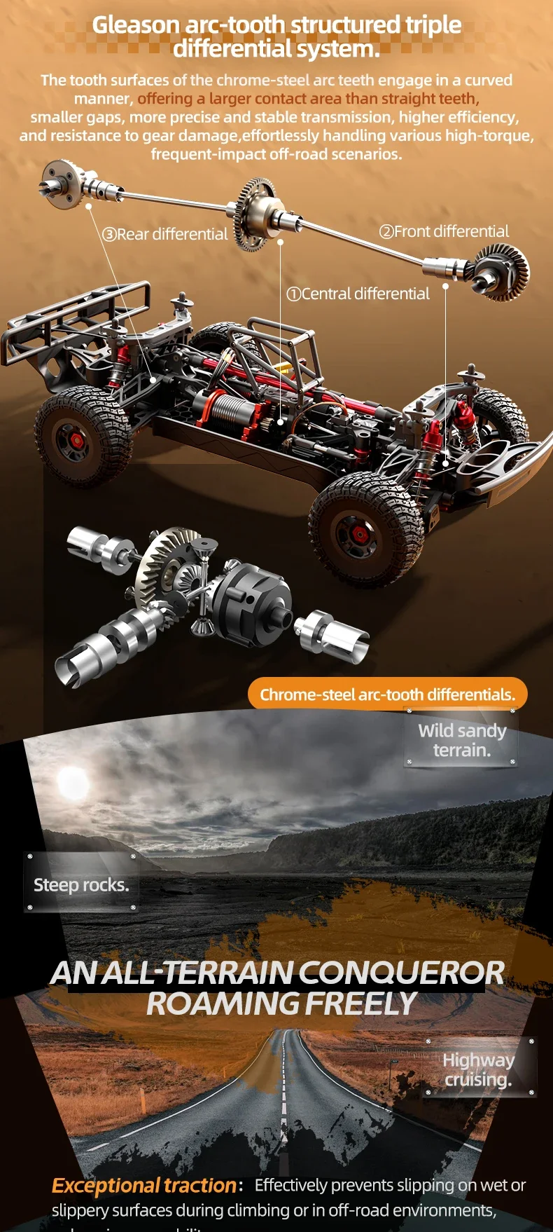 68CM Brushless RC Racing Car Professional 1:8 Large 100KM/H High Speed Remote Control Car 4WD All Terrain Off Road Metal Truck