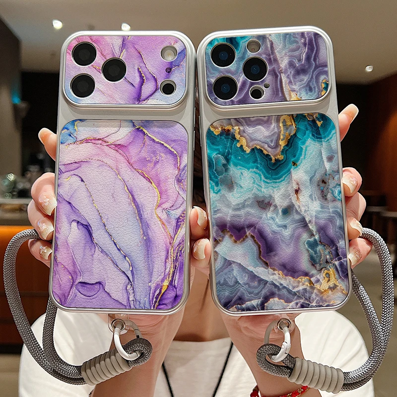 Phone Cases Purple - Matte Leather Texture Phone Case For