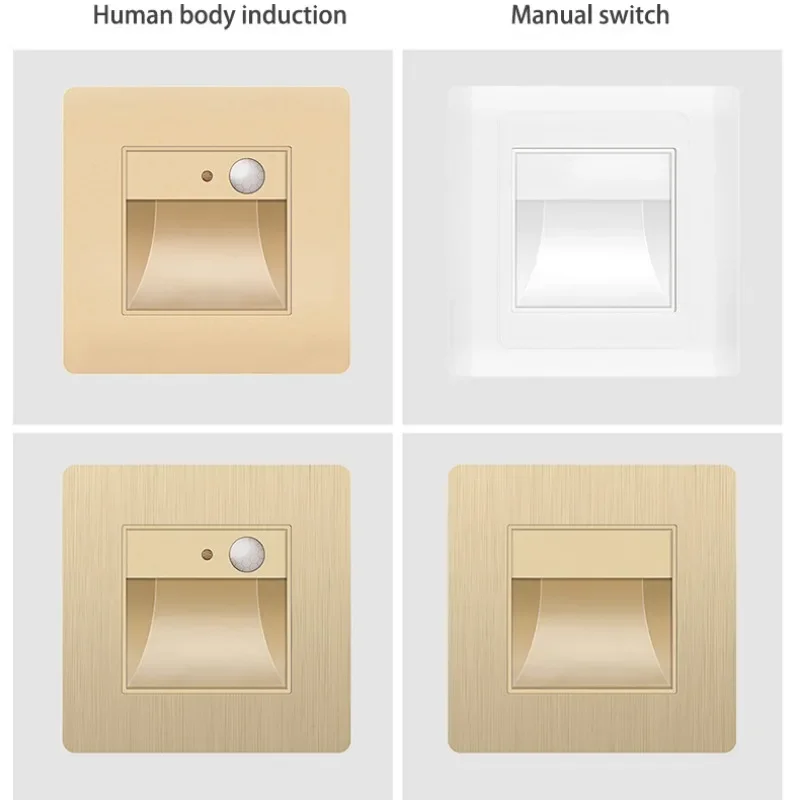 Lampada per gradini per scale luce per piedi incorporata rilevamento del corpo umano Led corridoio per uso domestico piccola lampada di rilevamento