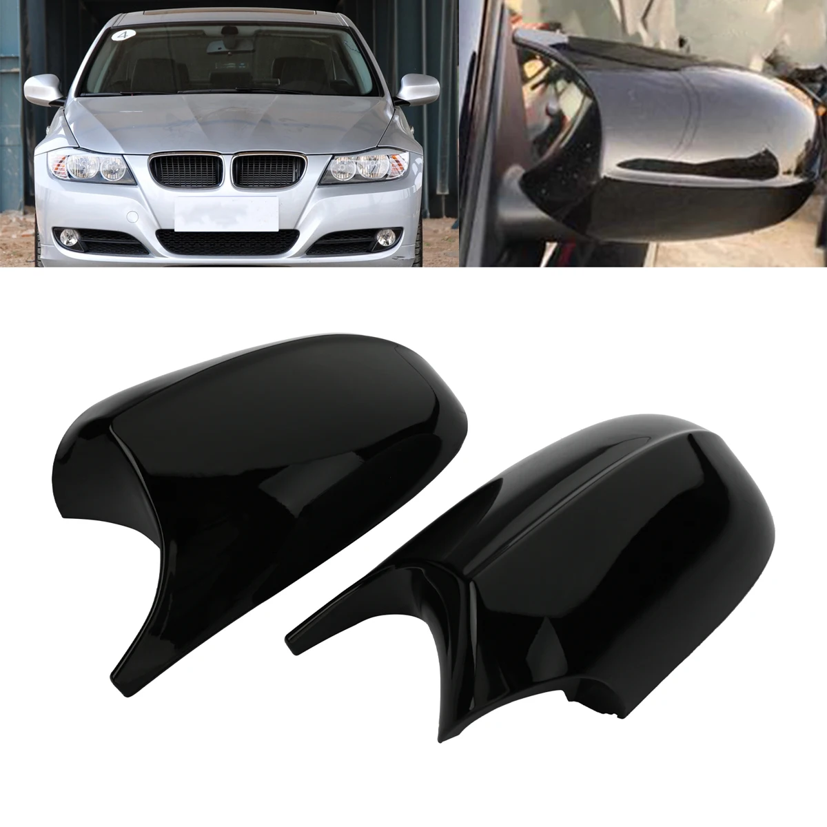 

Rear View Mirror Cap Cover Replacement Left Right Gloss Black For BMW E87 E81 E82 E88 E90 E91 E92 E93 51167205291 51167205292