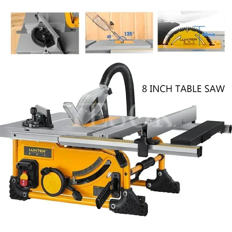 8 Inch Table Saw,210MM Wood Cutting Saw,Dust Free Portable Woodworking Cutting Machine 1500W 80 Teeth Sliding Circular Saw