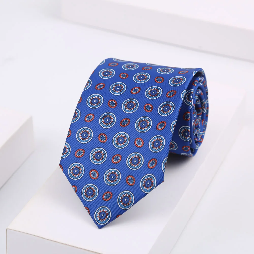 Neues Design Krawatte für Herren, Seidenoptik, weich, blau, rot, gelb, gepunktet, geblümt, geeignet für Hochzeit, Party, Business, Büro, Accessoires – Detail 18