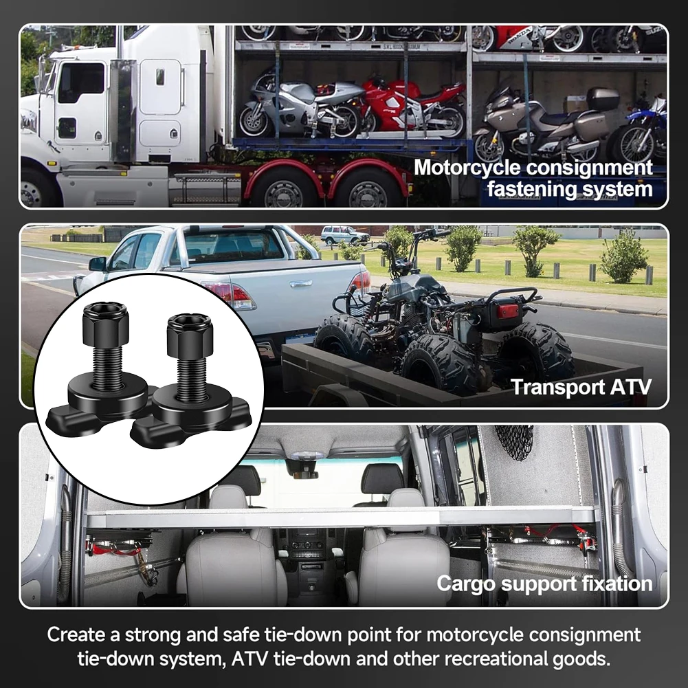 8 Stuks L-Track Dubbele Lug Gebruikt Met L Track Rail Schroefdraad Stud Fitting Haak Vastzet Touw Anker punt Voor Vrachtwagen Bed Pickup RV Atv