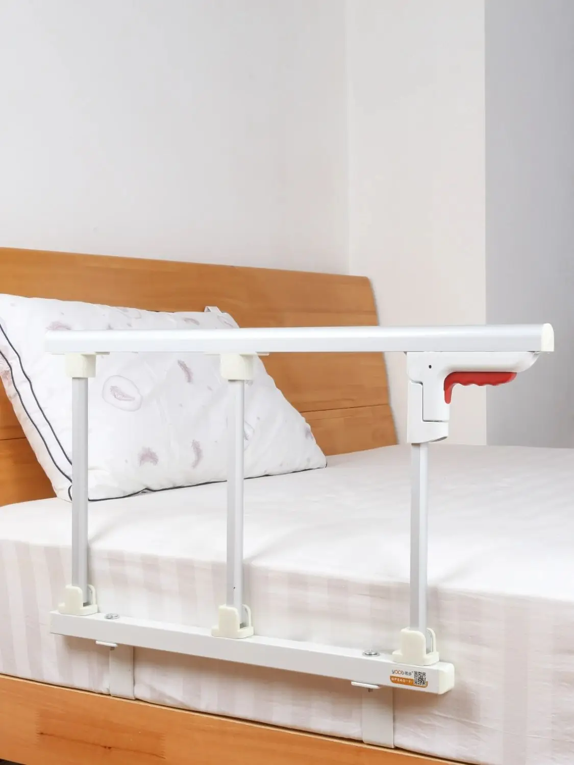 Grade de Proteção para Cama Dobrável de Liga de Alumínio com 3 Grades, Antiderrapante, Antiferrugem, Fácil Instalação, para Camas Planas/Box
