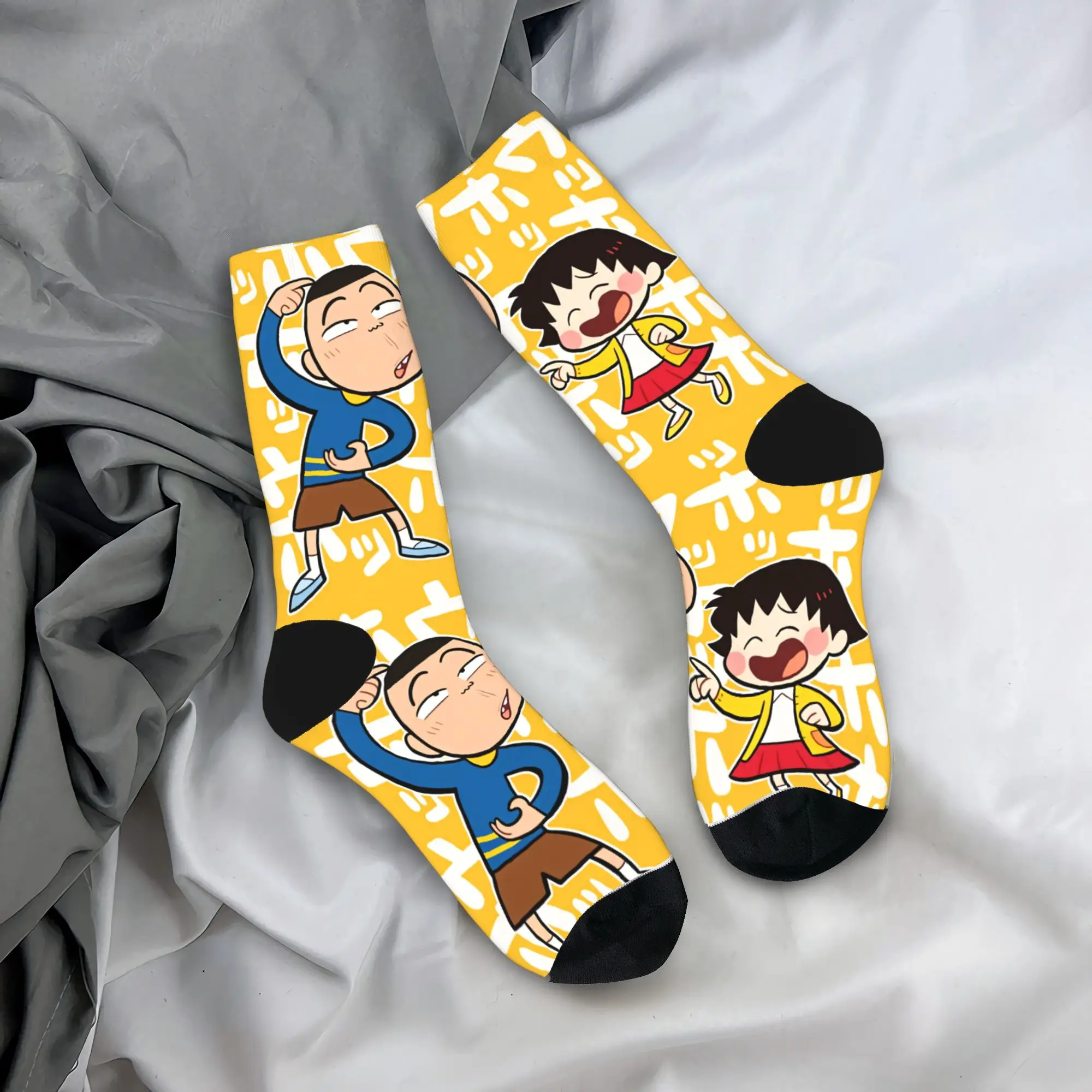 Men's Socks Chibi Maruko Chan  Stockings Autumn Casual High Quality Socks Design Cycling Anti Slip Socks