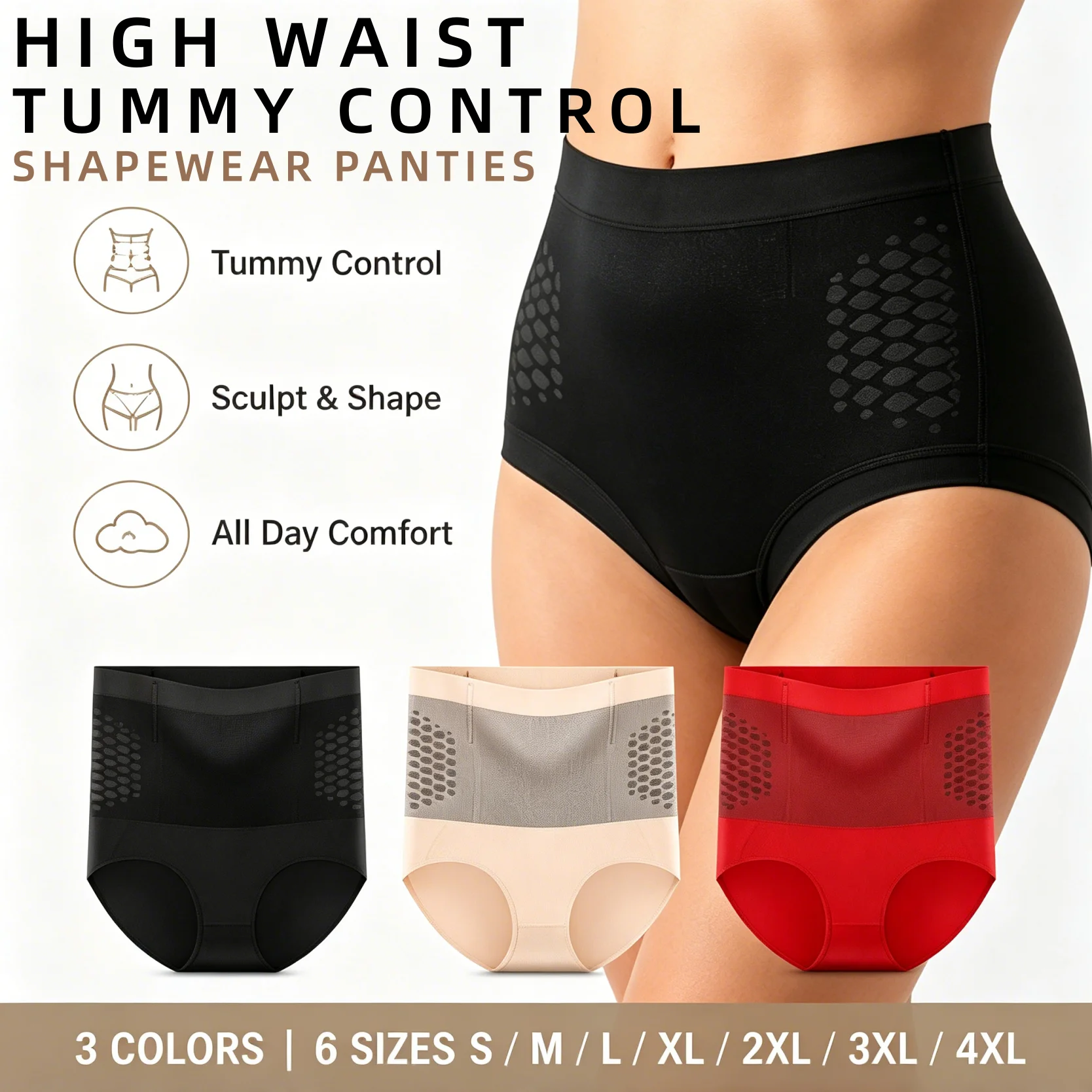 Faja Moldeadora de Cintura Alta con Efecto Levanta Glúteos y Reductor de Muslos, Disimula la Obesidad, Control de Abdomen, Ropa Interior Transpirable