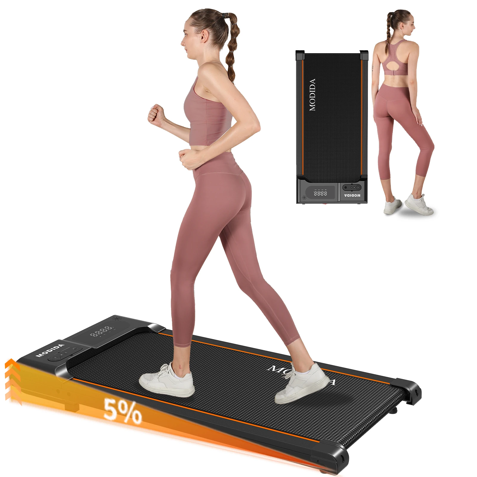 Walking Pad Treadmill 3.5HP Under Desk Portable Compact Machine 12 Speed LED Display 300 LBS Capacity Quiet for Walking Jogging Running for Home Office Apartment