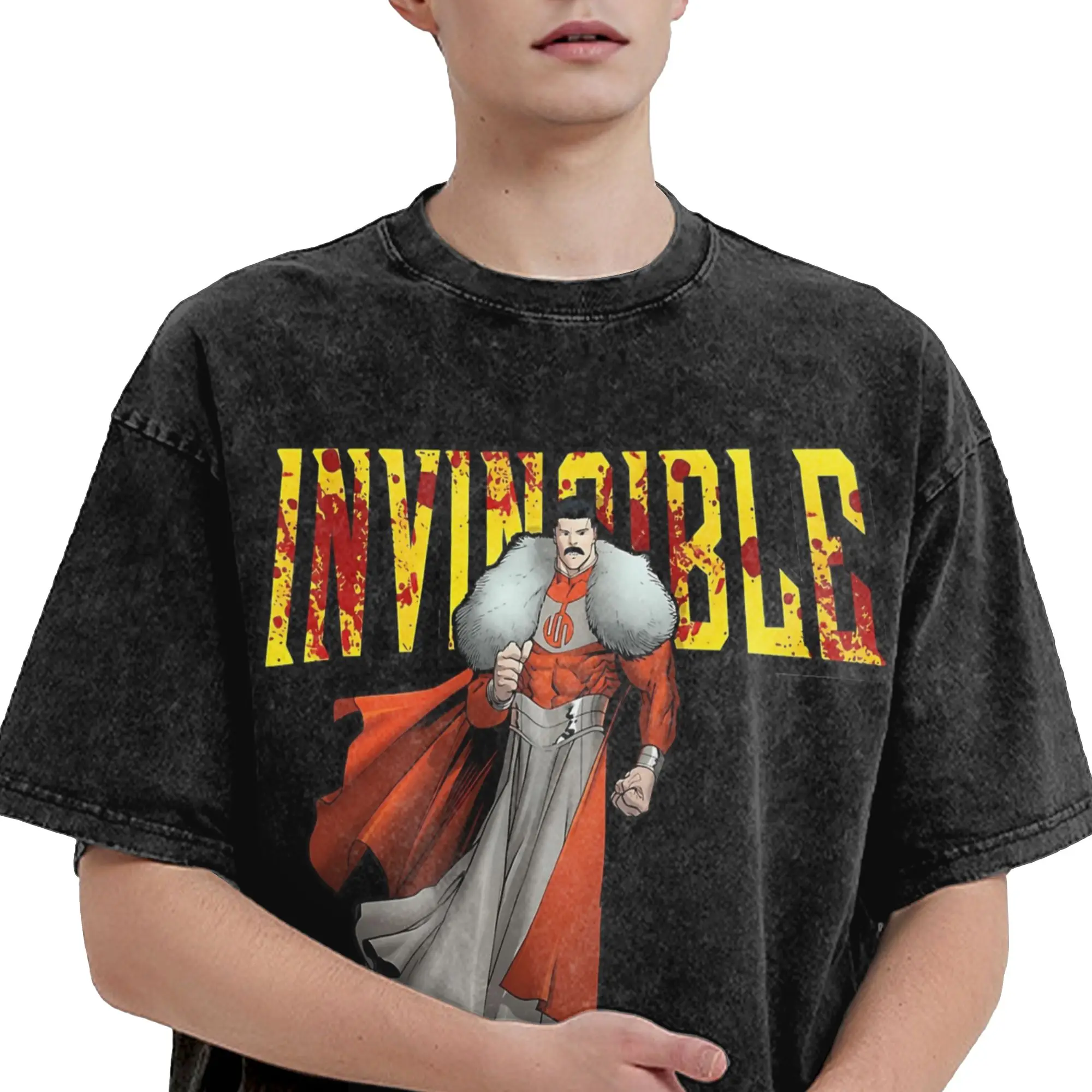 Grand Regent Thragg The Most Powerful Viltrumite Invincibles Washed T Shirt Streetwear Hip Hop T-Shirts  Tees Tops Men Graphic