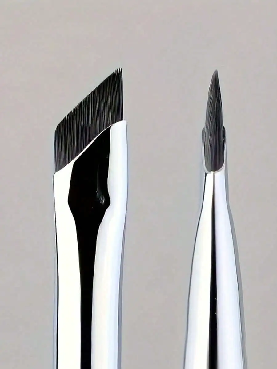 1 brocha delineadora de ojos de ángulo fino, brocha de maquillaje para cejas, brocha de maquillaje delgada y plana con ángulo en forma de hoz, herramientas de belleza