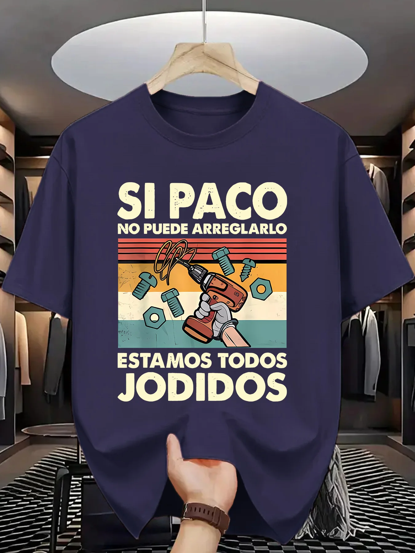 New "If we can't handle it, we're all doomed." Men's printed casual T-shirt made of 100% cotton, stylish short sleeves image 2