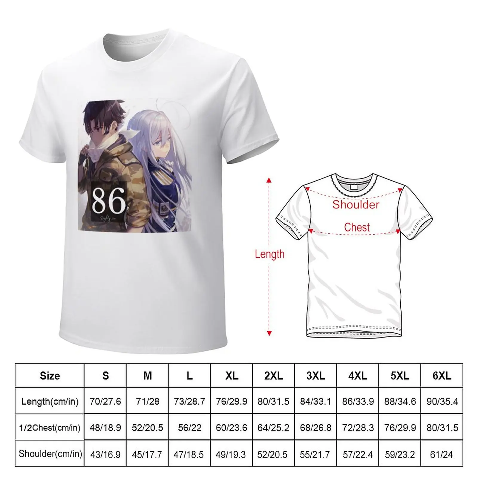 86 eighty six anime T-Shirt vintage Short sleeve tee customs workout shirts for men