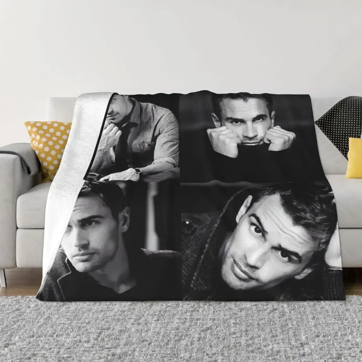 Theo James Plaid Blankets Coral Fleece Plush Print Collage Multi-function Soft Throw Blanket for Home Outdoor Rug Piece