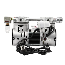 Silent Oilfree Vacuum Pump 60L/Min Twin Piston Air Extraction Vacuum Pump 220v VN-60