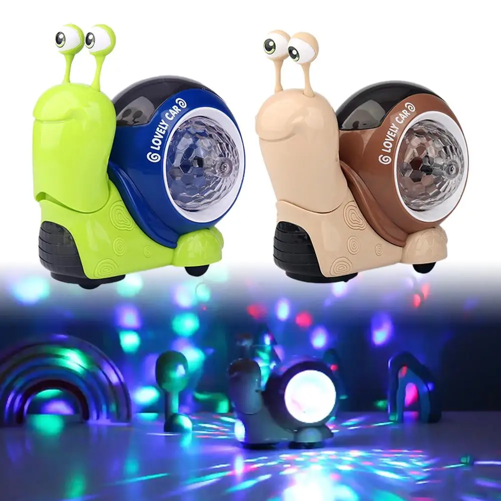 Children Electric Snail Toys Crawling Crabs Sensory Walking Projection Child Electronic Pet Interactive Baby Musical Gift L W9d7