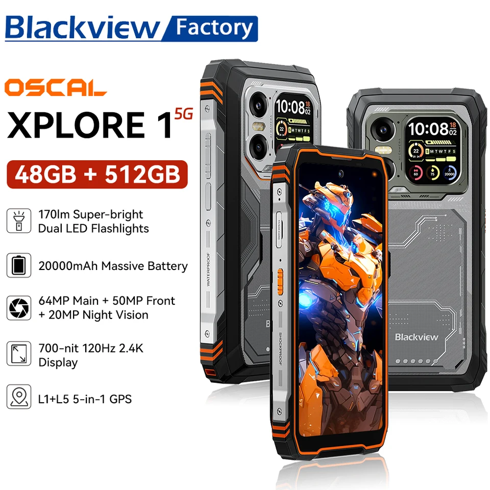 2025 Blackview XPLORE 1 頑丈な携帯電話 6.78インチ 2.4Kディスプレイ