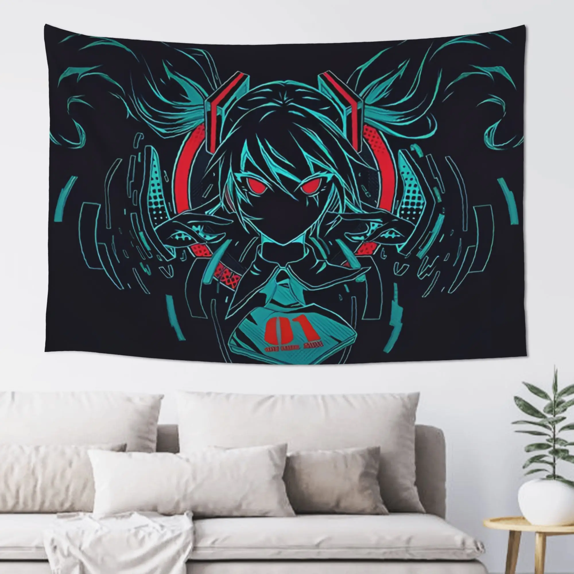 tapete-de-parede-com-desenho-da-hatsune-miku-personagem-de-estilo-«cutecore»-ideal-para-decorar-o-quarto-pode-ser-usado-como-manta-ou-decoracao-de-parede-um-acessorio-original-para-o-ambiente