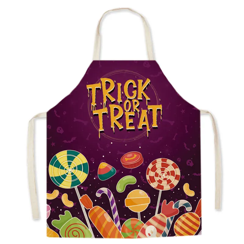Halloween Jack-O-Lantern Apron Women\'s Men\'s Kids Bib Christmas Kitchen Cooking Tablecloth Chef Painting