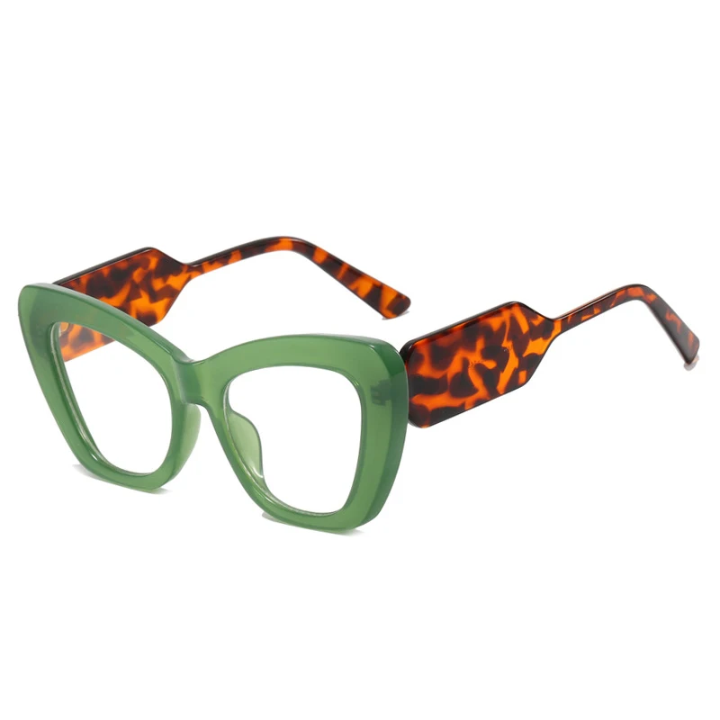 Fashion Sexy Cat Eye Women\'s Glasses 2024 Trend Anti Blue Light Eyeglasses Frame Retro Green Optical Clear Lens Eyewear Lady